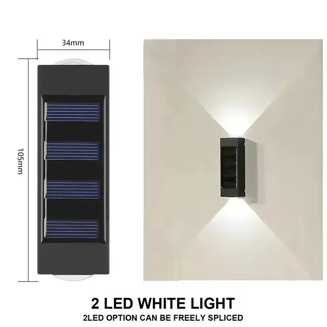 lumière solaire extérieure led ip65 mur noir blanc jaune moderne vis