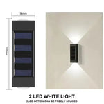lumière solaire extérieure led ip65 mur noir blanc jaune moderne vis
