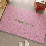 tapis moderne antidérapant extérieur rose violet vert beige bleu clair texturé 9mm 40x60cm 50x80cm