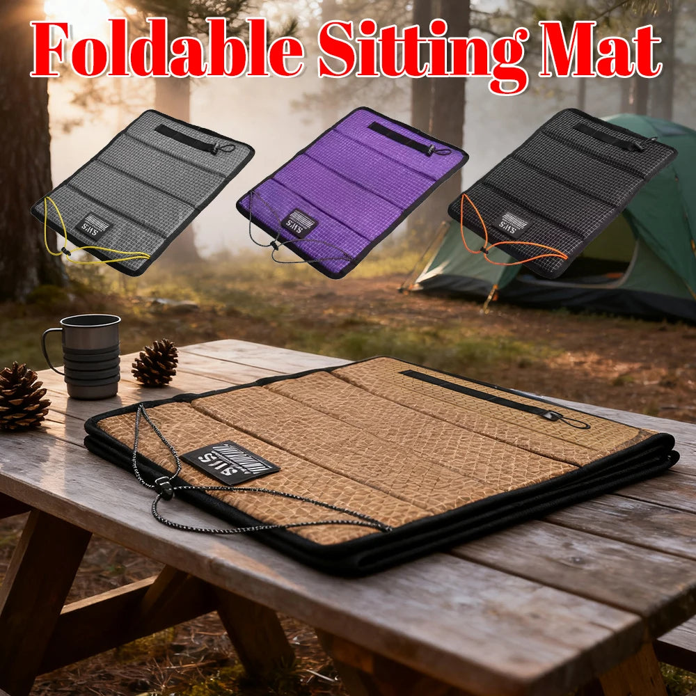 tapis pliable asseyant carreaux opaque alvéoles élastique minimaliste camping