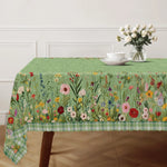 nappes table motif floral vert blanc imperméable réutilisable machine été printemps automne hiverextérieur