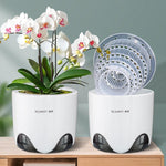 pots orchidées double couche plastique moderne blanc perforations circulations air phalaenopsis anthurium cymbidium dendrobiums