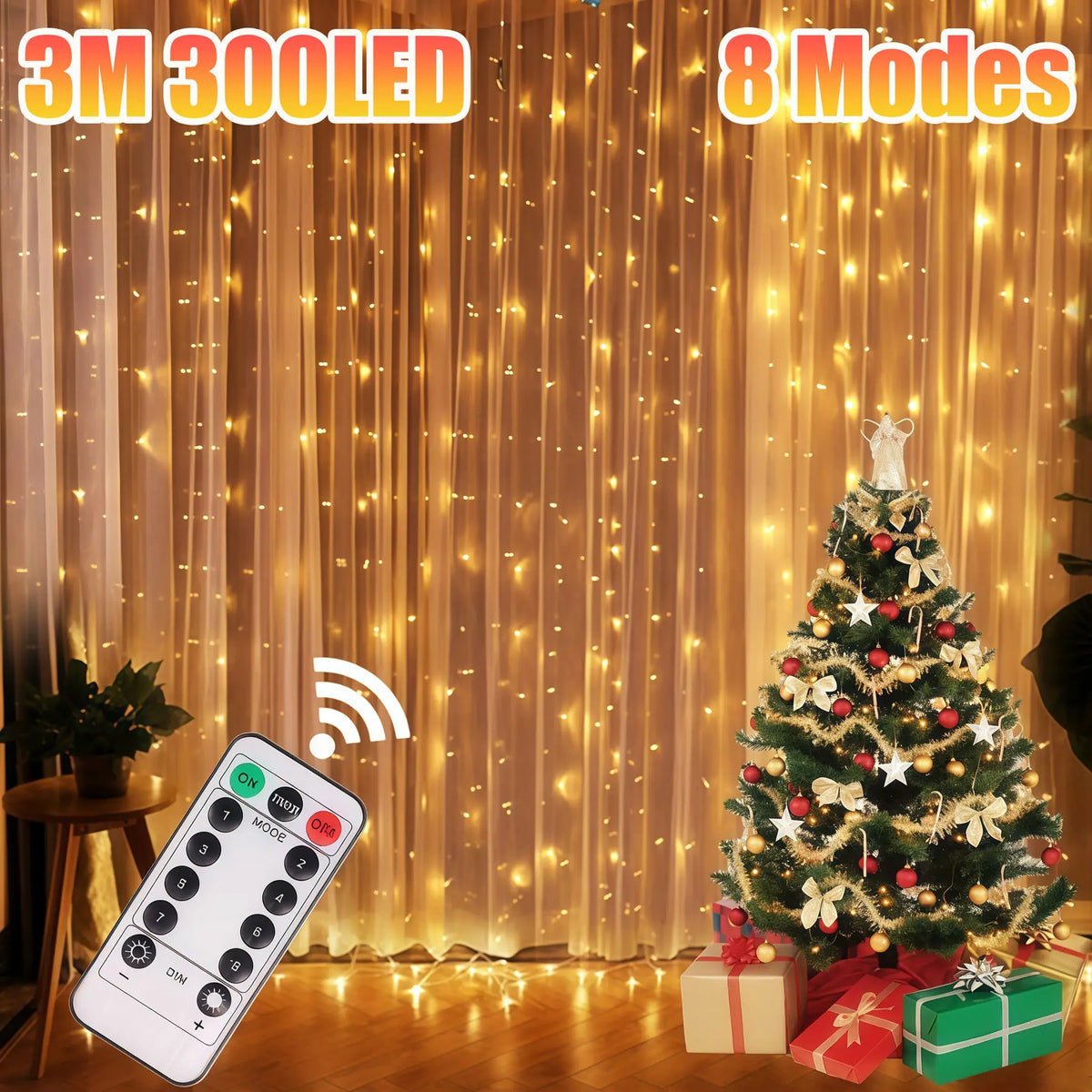 rideau lumineux led multicolore blanc points modernes télécommande usb noël chambre vacances