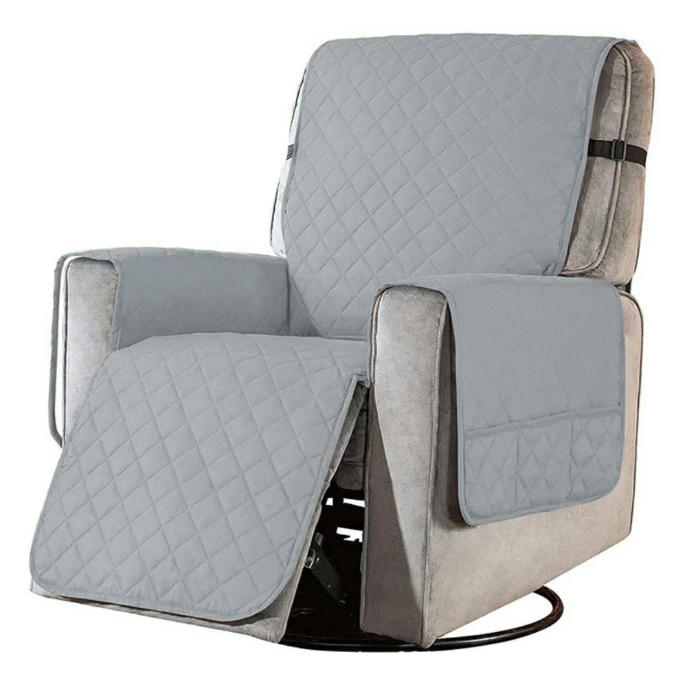 housse fauteuil moderne quilted vert gris beige antidérapante poche sécurité 100 polyestèreversible accueil