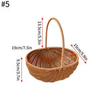 panier tressé marron clair réutilisable multiple uses fleurs artificielles anneaux métalliques traditionnel rangement maison