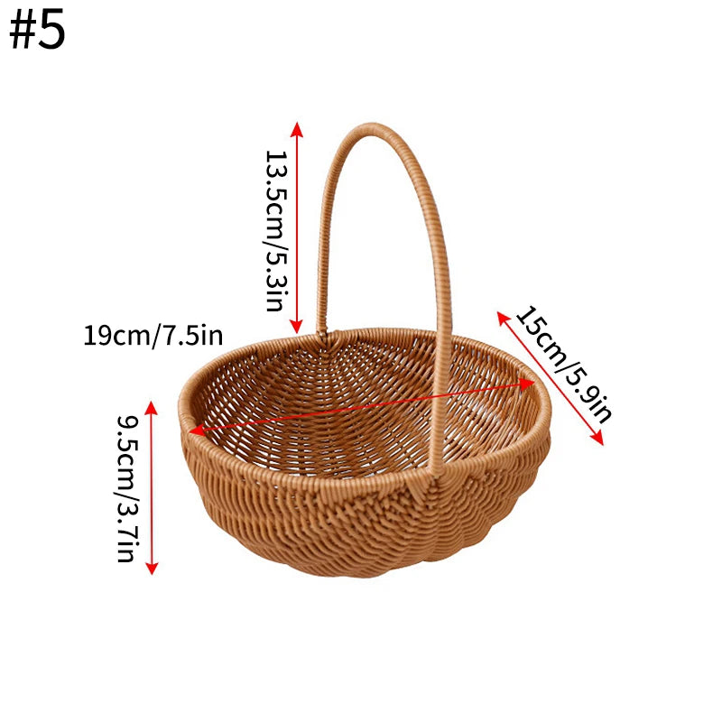 panier tressé marron clair réutilisable multiple uses fleurs artificielles anneaux métalliques traditionnel rangement maison