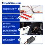 barre lumineuse voiture rouge blanche rayures horizontales adhésif moderne étanche ip66 led clignotante 12v