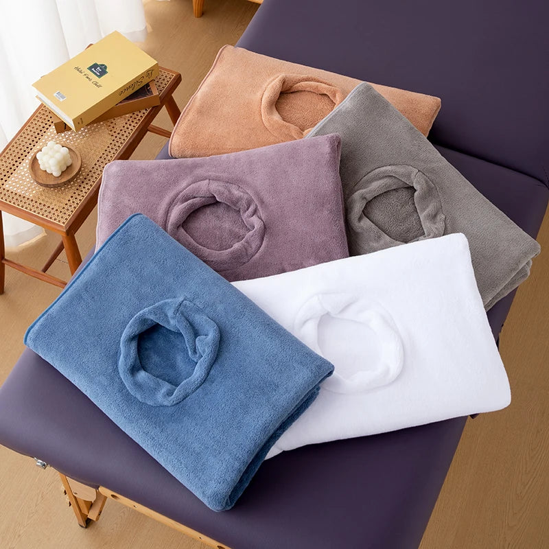 couverture massage bleu marine uni douce taille 180x80cm moderne confortable tranchant cou inclusion