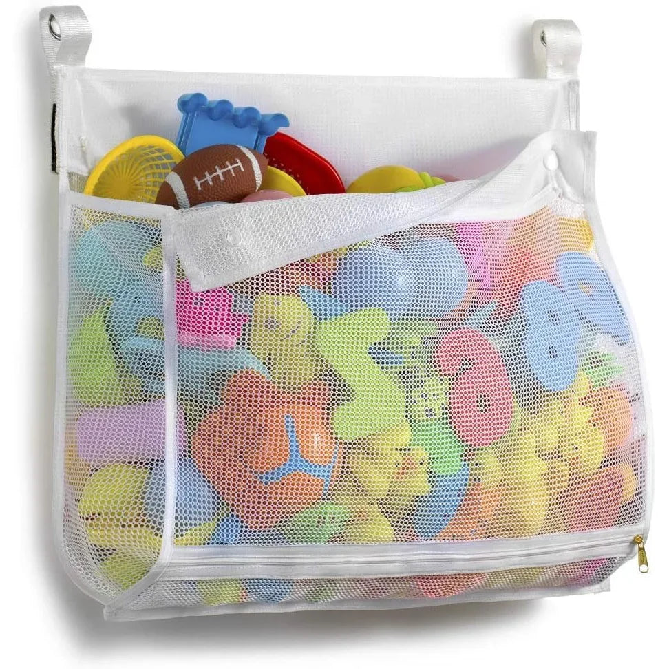 organisateur suspendu jouets bain blanc maille trous fixe tringle enfantins canards lettres plastique