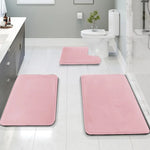 tapis bain gris uni doux moderne adhésif ensemble trois pièces chambre salle bain