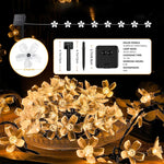 guirlande lumineuse solaire fleurs modernes blanc doré extérieure autoinstallation festive jardin patio