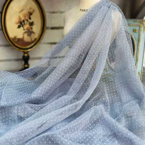 tissu polyester translucide beige rose pâle classique motifs dorés imperméable matériaux bricolage tissu filet