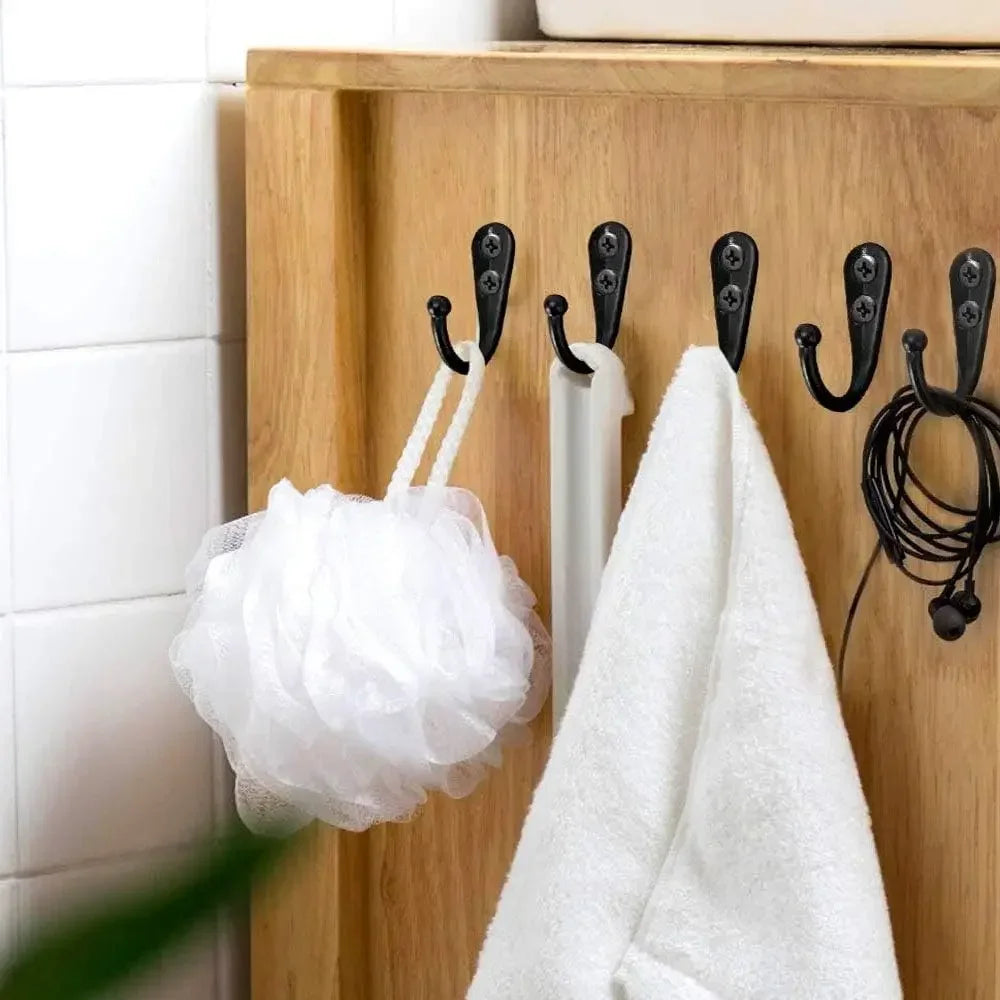 crochet mural noir moderne vis support rangement cuisine salle bain