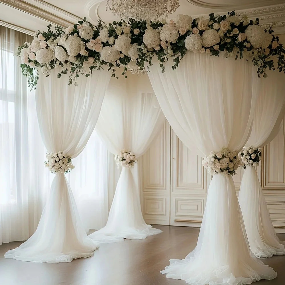 tulle polyester blanc orange rose fin élégant bricolage mariage anniversaire 137cm 3650cm