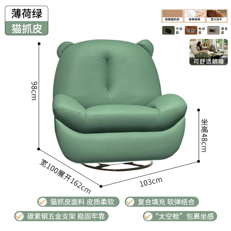 fauteuil relax moderne bois éponge tissu uni beige noir réglable multifonction