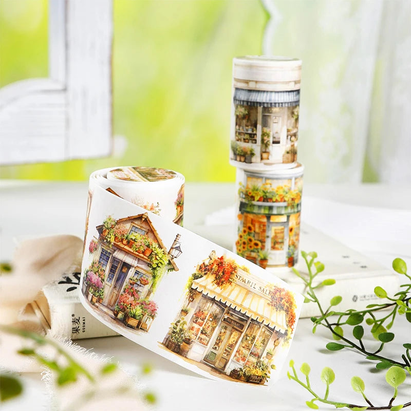 ruban decoratif multicolore vintage illustrations fleurs boutique scrapbooking 2m longueur