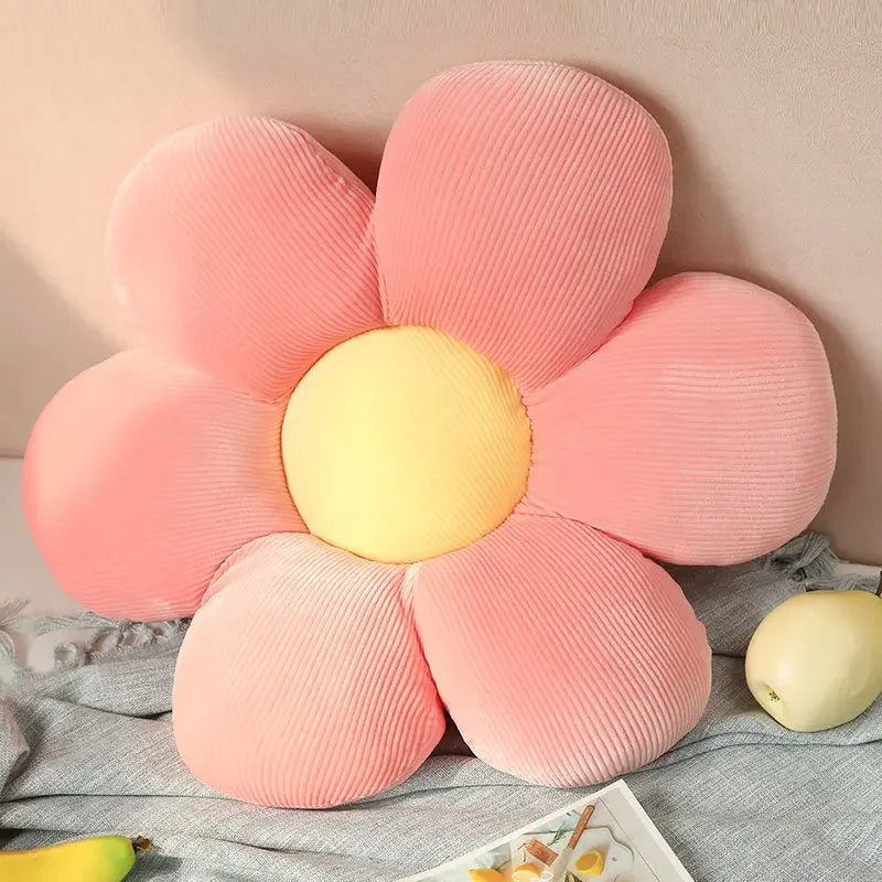 coussin moderne fleuri blanc rose jaune vert rayures horizontales amovible lavable mousse pe coton