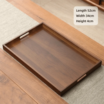 plateau carré bois marron foncé minimaliste poignées service présentation maison rustic