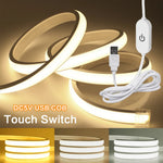 ruban led flexible blanc 320leds/m clips commutateur tactile câble usb moderne salon