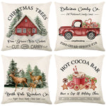 coussin carré noël arbre renne guirlande bonhomme neige décoration maison traditionnel opacité fixe