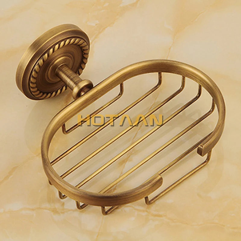 accessoires salle bain bronze doré classique finement ciselé serviette suspendue porte savon porte rouleau