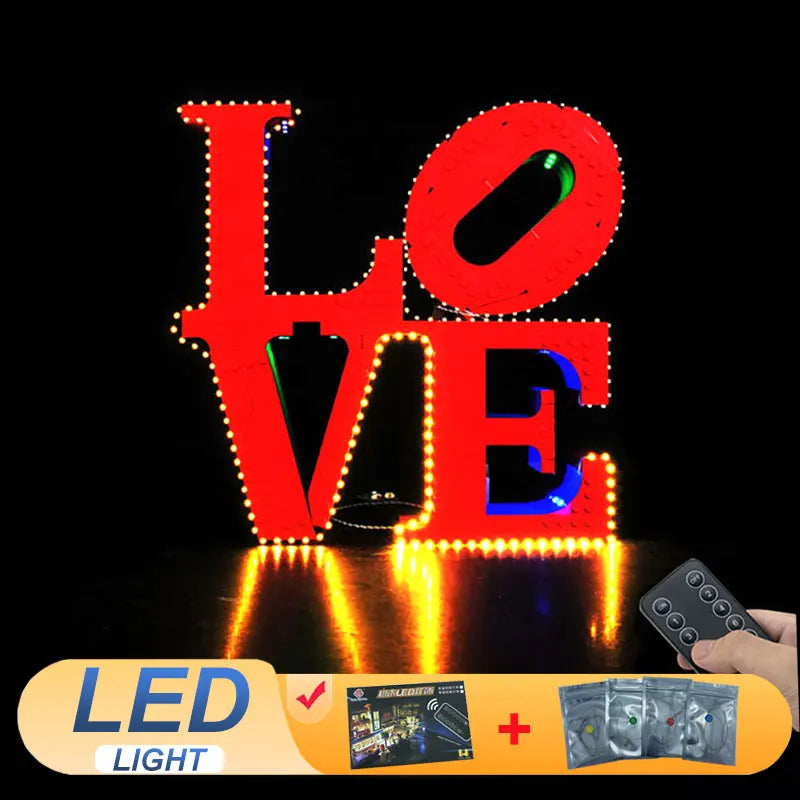 lettres lumineuses led rouge vert bleu texture lego moderne kit bricolage petite notice pdf