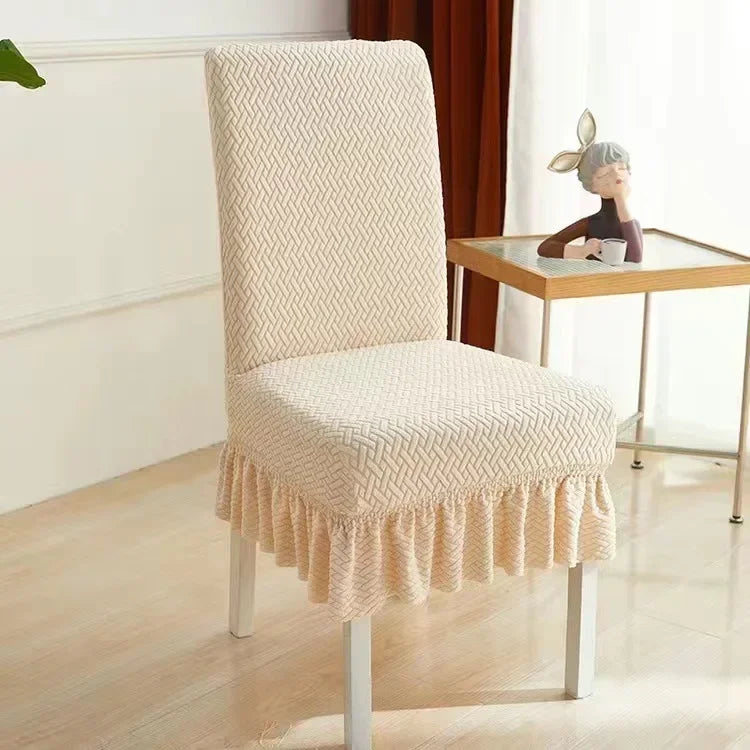 housse chaise tissé motifs géométriques moderne orange beige gris bleu