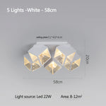 lampe suspendue moderne cubiques géométriques noir blanc chaînes interrupteur tactile chambre salon