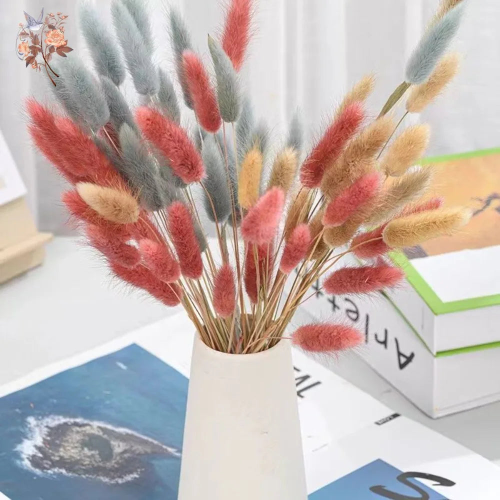 décoration boho plumes séchées naturelles mix beiges roses grises anniversaire maison