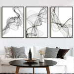 impressions toile abstraites moderne minimaliste noir blanc motifs ondulés nature morte decorationintérieur