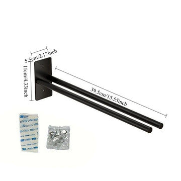 porte serviettes double barre argenté noir moderne adhésif vis inoxydable minimaliste