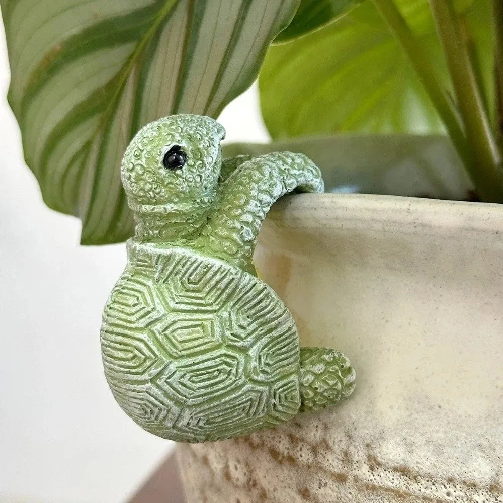 décoration jardin résine tortue vert carapace géométrique réaliste adhésifextérieur suspendu plante pot fantaisie animé