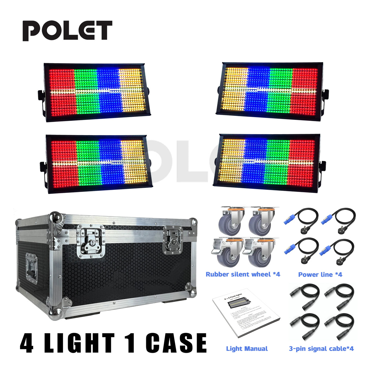 projecteurs led rgbw unités boîte transport moderne noir scènes dj mariage