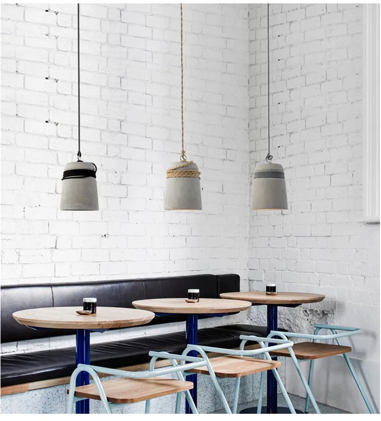Suspension lumineuse moderne gris cordelette douille e27 industrielle chambre restaurant salon