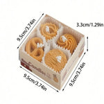 bougies forme biscuits parfumées beige rose fraises imprimées boîte créative mignonne