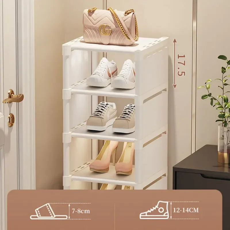 étagère chaussures moderne rangement noir blanc réutilisable simple fixations incluses