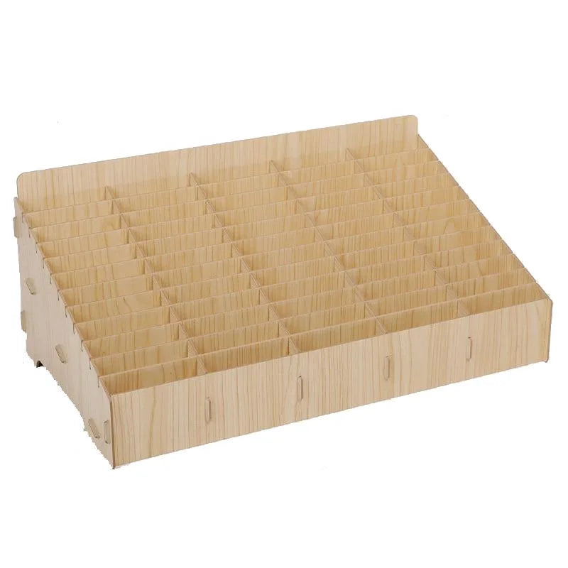 boîte rangement bois naturelle moderne grilles divisées bijoux accessoires rose marron minimaliste