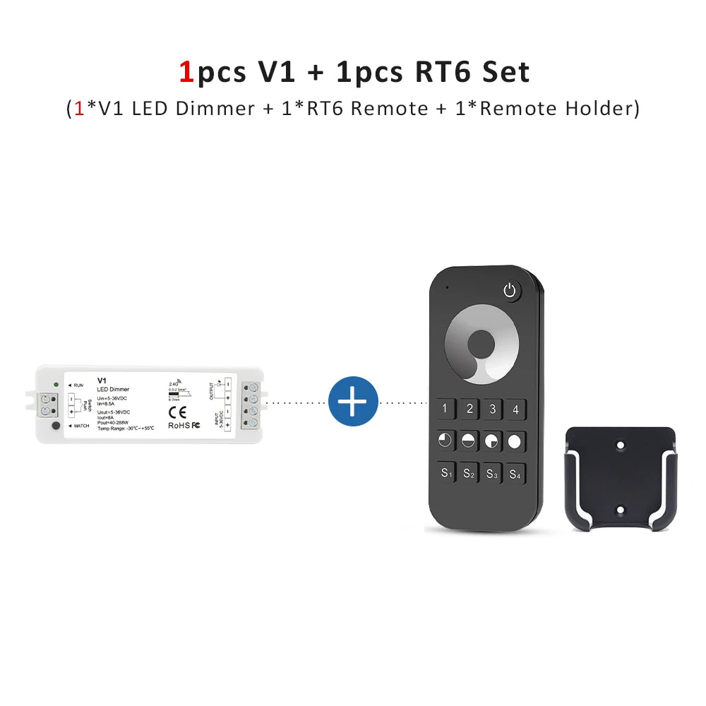dimmer led kit zones télécommande sans fil remote controleur bande led push switch alimentation