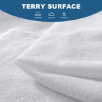 housses matelas polyester blanc texture terry moderne adhésive double king queen single