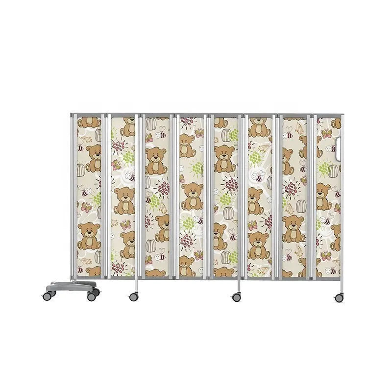 paravent moderne pliable bleu vert jaune orange rose blanc cadre aluminium roulettes