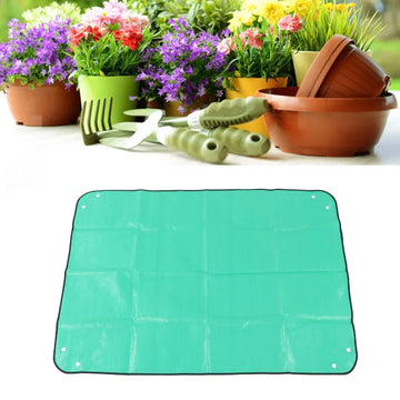 tapis protection sol jardin vert orange bordure noire texturée utilitaire fixations portable pliable durable