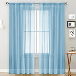 rideaux poissons rouges bleu clair voilage translucide tissu plissé tringle rideau dimension 100x170cm chambre