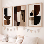 tableaux decoratifs abstraits moderne toile geometrie aquarelle beige noir minimaliste chambre salon