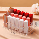 présentoir transparent rouge lèvres organisateur maquillage pinceaux crèmes poudres moderne minimaliste acrylic
