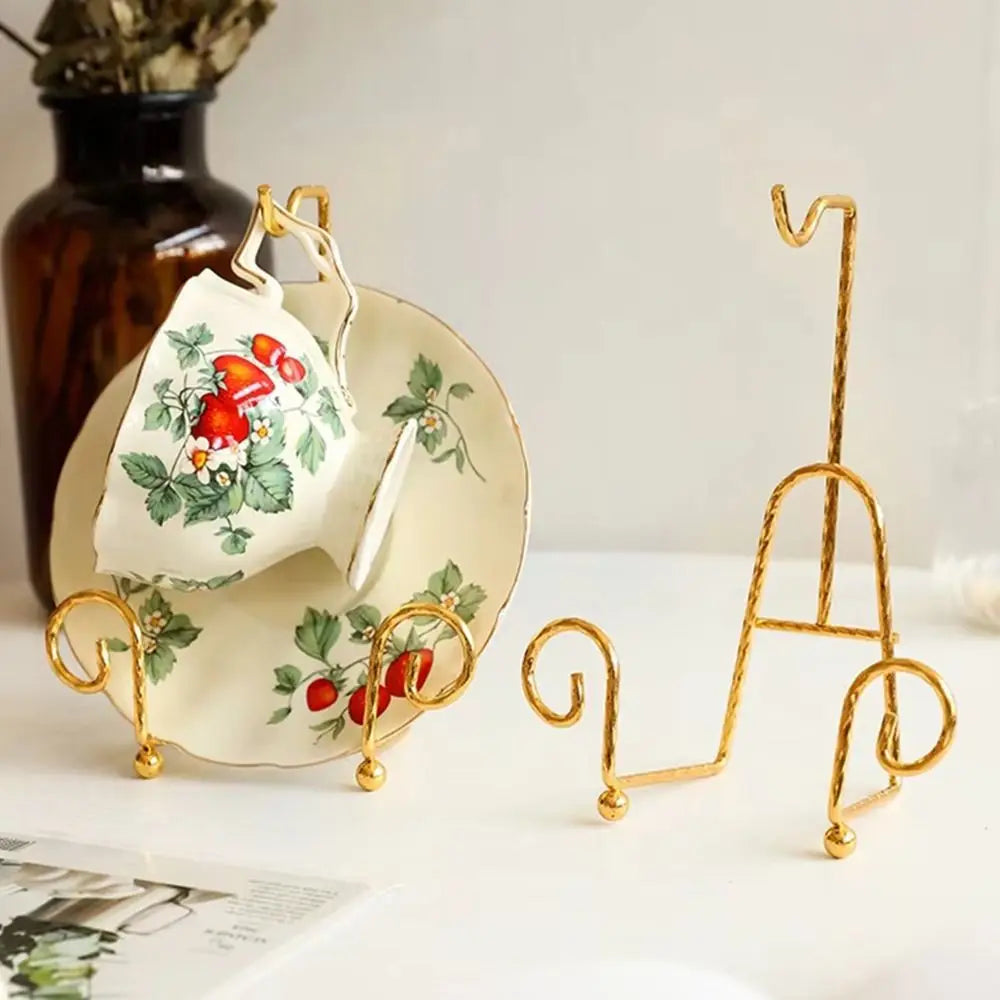 support vaisselle or filigrane moderne assiettes tasses cuillères réutilisable métal organisateur décoration cuisine