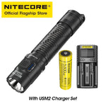 lampe torche noire rechargeable 3300 lumens ip68 anti dérapante compacte