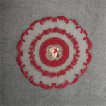 nappe table décorative brodée dentelle fleur rose motif circulaire vintage shabby chic semi transparent