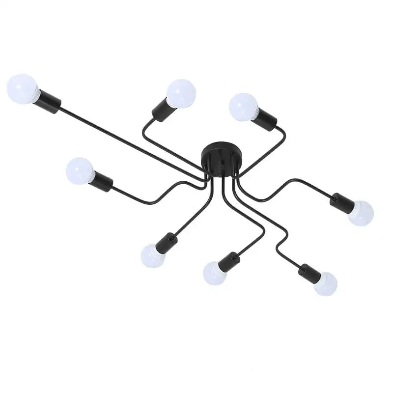 plafonniers suspension moderne fer noir industriel interrupteur bouton lumière salonbranches incurvées