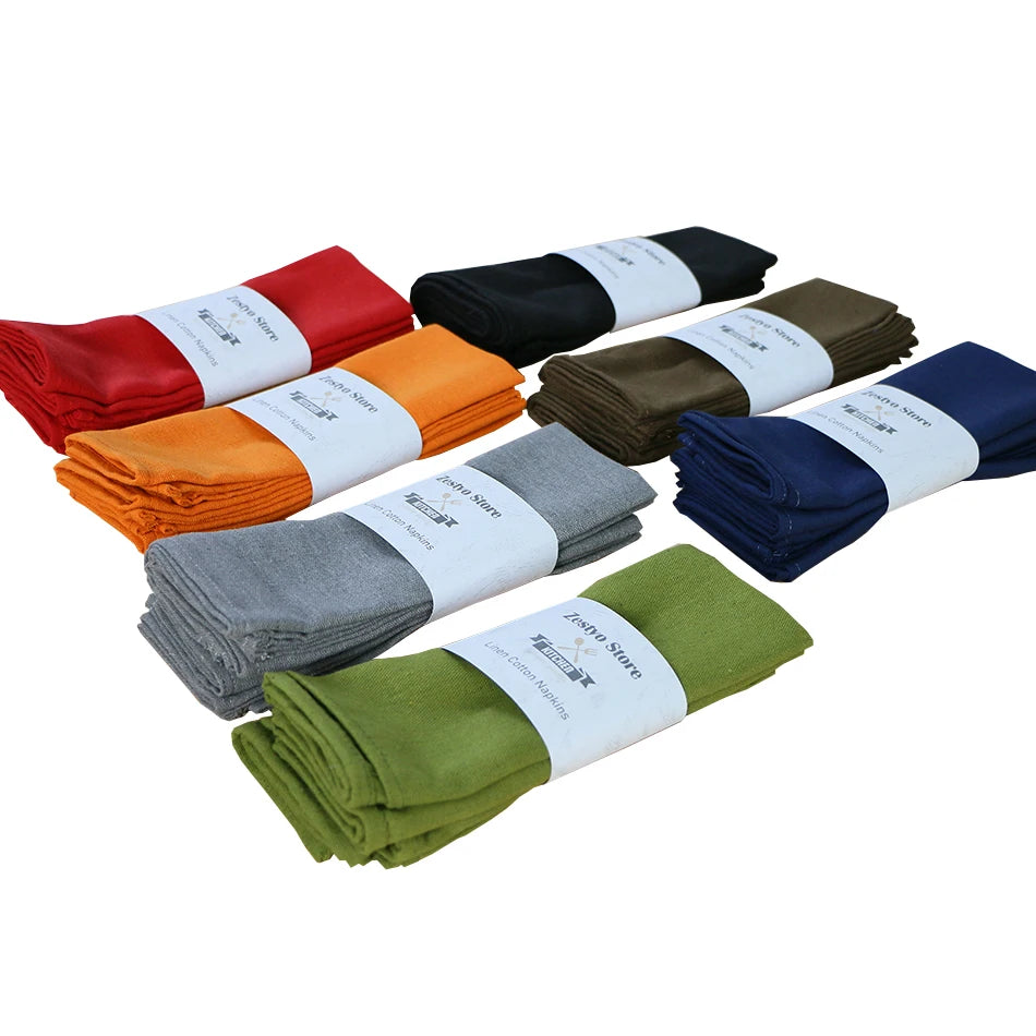 serviettes poly cotton unies 30x45cm classiques clips métalliques couleur rouge noir vert orange