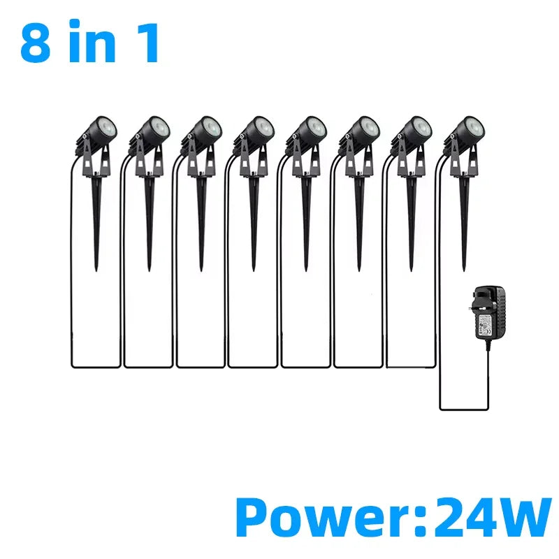 spots led paysagistes noirs modernes 12 tringle adaptableextérieur sécurité ip65 étanche
